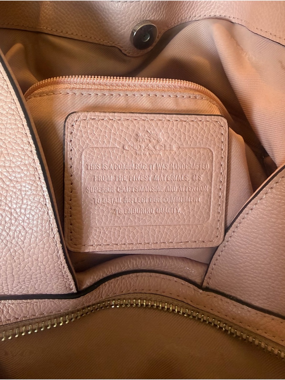 Coach Pebbled Leather Shoulder Bag in Blush Peach - Picture 2 of 6